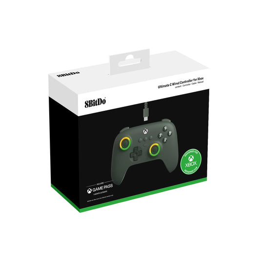 8Bitdo Ultimate C Wired Controller - USB Gamepad with Hall Effect Joysticks for Xbox Series X, Series S, Xbox One, and PC Windows